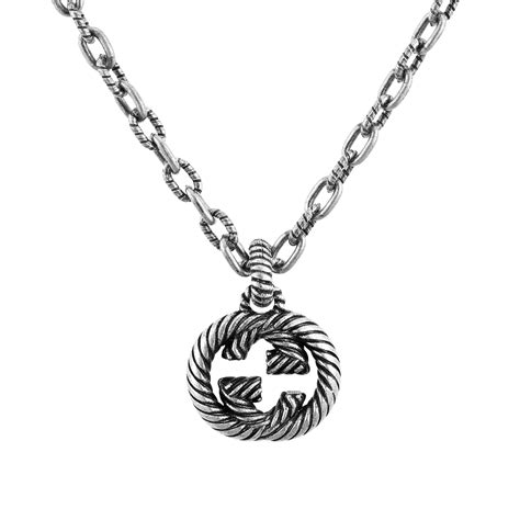 gucci interlocking necklace gold|gucci interlocking g silver necklace.